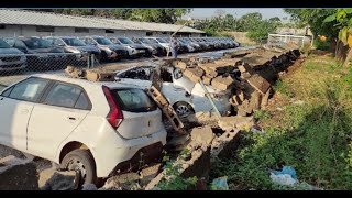 Cae muro sobre autos de turismo en parqueo de Transtur en Holguín [upl. by Ythomit7]