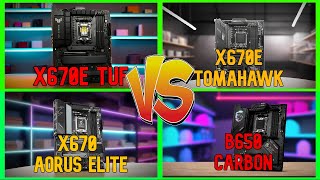 X670E TUF VS TOMAHAWK VS B650 CARBON VS X670 AORUS ELITE ¿CUAL ES LA MEJOR PLACA BASE PARA AMD [upl. by Lombard203]