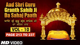 Aad Sri Guru Granth Sahib Ji Da Sahaj Paath Vol  10  Page No 213 to 237  Bhai Pishora Singh Ji [upl. by Esiuqram]