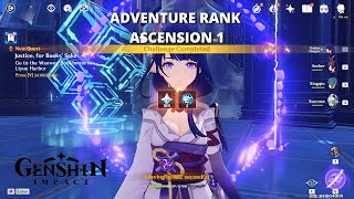 Adventure Rank Ascension 1 in 8 minutes  Ascension quest 1  Genshin Impact [upl. by Torbert]