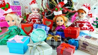 Elsa and Anna toddlers open their Christmas presents [upl. by Athenian683]