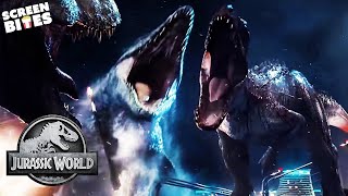 INDOMINUS REX amp TREX amp INDORAPTOR FIGHT amp ESCAPE  Jurassic World Evolution 2 [upl. by Kester228]