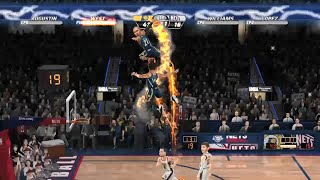 Breaking shattering the backboard in NBA JAM On Fire Edition Pacers vs Nets Over the top dunk [upl. by Thalassa]