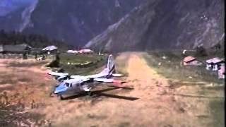 Plane landing at Lukla Airstip in the Khumbu Nepal [upl. by Fessuoy]