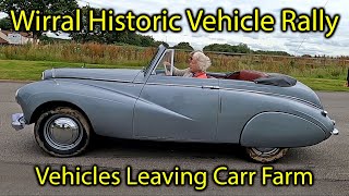 Classic and Vintage Cars departing Carr Farm  Wirral Historic Vehicle Rally [upl. by Gomez739]