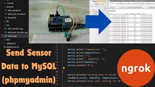 Send Temperature amp Humidity Data from ArduinoEthernet Shield to Public MySQL by ngrok amp PlatformIO [upl. by Jun]