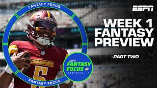 Week 1 Preview Part Two – StartSit Decisions Streamers amp Rookie You Can Trust  Fantasy Focus 🏈 [upl. by Ellerrad668]