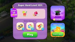 Gardenscapes Level 1231 Walkthrough quotNo Boosters Usedquot [upl. by Pitchford]