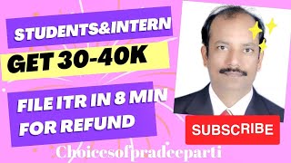 intern students how to file ITR 1 for AY 202324ITR 1 Filing Online for intern students for refund [upl. by Cheslie]