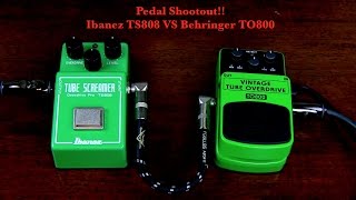 Pedal Shootout Ibanez TS808 Tube Screamer VS Behringer Vintage Tube Overdrive TO800 [upl. by Uriah137]