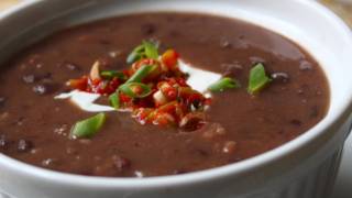 Quick Black Bean Soup Recipe  Easy Bacon Black Bean Soup [upl. by Kata170]