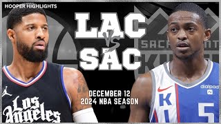 LA Clippers vs Sacramento Kings Full Game Highlights  Dec 12  2024 NBA Season [upl. by Tram]