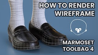 How to Render Wireframe in Marmoset Toolbag 4 [upl. by Aiksas859]