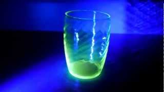 Uranium Glass Reacts to UV light [upl. by Sharron]