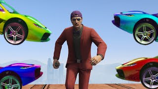 FOURWAY CAR CRUSH RUN GTA 5 Funny Moments [upl. by Anwadal]