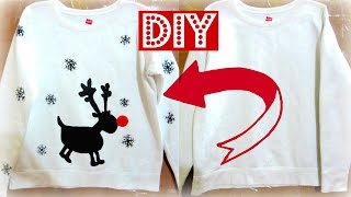 How to Make a Christmas Sweatshirt  DIY Christmas Gift [upl. by Ronica477]