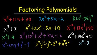 Factoring Polynomials  By GCF AC Method Grouping Substitution Sum amp Difference of Cubes [upl. by Eelirem]