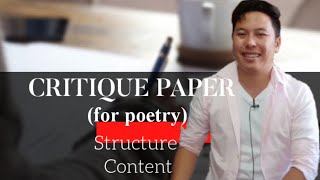 Paano magsulat ng Critique Paper para sa isang Tula [upl. by Telocin672]