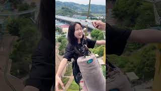 4623Bungee 😱🥲😳😲Jumping With Rope In Beautiful Place Adventures shorts [upl. by Iru]