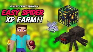 Easiest Spider Spawner XP Farm Tutorial  Minecraft Version 121  Flakey Craft Episode 4 [upl. by Ruford910]