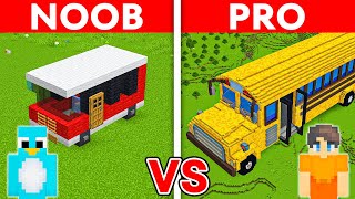 NOOB vs PRO BUS HOUSE Build Challenge In Minecraft [upl. by Klotz]