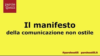 Il Manifesto della cominucazione non ostile  ParoleOstili ParoleOstili [upl. by Girish]