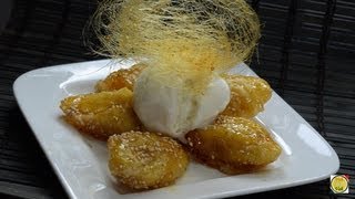 Chinese Toffee Bananas  By Vahchef  vahrehvahcom [upl. by Klecka]