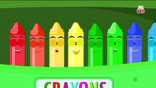 Five In The Bed Crayons Counting Song for Kids and Preschool Video [upl. by Lahcsap]