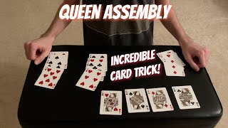 Queen Assembly  Incredible Advanced Card Trick PerformanceTutorial [upl. by Dreeda]