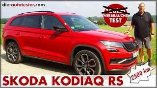 Skoda Kodiaq RS 176 kW 240 PS  25 x 100 km Verbrauch Test Probefahrt Preis Deutsch [upl. by Karlik]