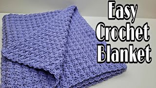 Easy Crochet Blanket  Crochet Beginner Blanket  Bag O Day Crochet Tutorial [upl. by Fatma]