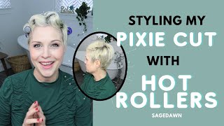 Styling My Pixie Cut with Hot Rollers [upl. by Haddad683]