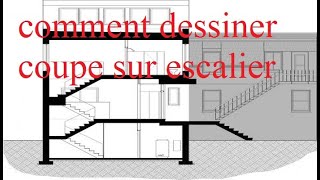 How to draw Sectional Of Staircase in AutoCAD  DESSINER UNE COUPE DES ESCALIERS [upl. by Akcired]