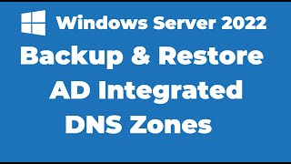 141 How to Backup and Restore DNS in Windows Server 2022 [upl. by Artenek959]