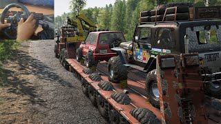 Oshkosh M911 Transports Suzuki and Jeep in Ukhta Komi Republic SnowRunner 4K60 Logitech G29 Gameplay [upl. by Bigner]