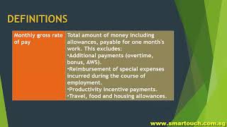 Singapore Payroll  Employment Practices  Monthly and Daily Salary Definitions [upl. by Gilleod]