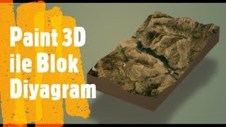 Paint 3D Topoğrafya Haritası  Blok Diyagram hazırlamak  Topographic map with Microsoft Paint 3D [upl. by Macnair]