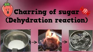 Charring of sugarChemical changeDehydration reaction🍬🍬 [upl. by Agbogla]