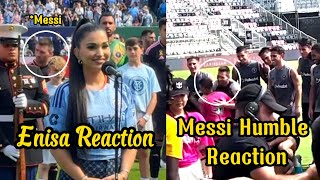 Enisas Genuine Reaction after Meeting Lionel Messi  messi humble reaction for special kids [upl. by Oiruam422]