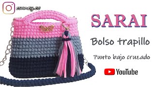 👜 Bolso SARAI con Trapillo Acanalado  Crochet bag  Aprende con esaney [upl. by Plotkin]