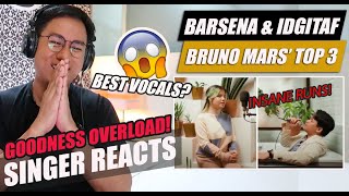 Barsena amp Idgitaf  Top 3 Of Bruno Mars  Roommate Project Live Session  SINGER REACTION [upl. by Shedd509]