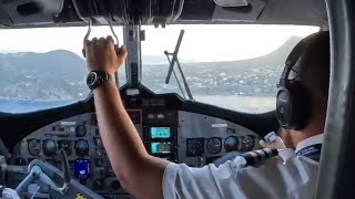 Landing in StEustatius Airport  TNCE  Dutch Caribbean [upl. by Ebanreb]