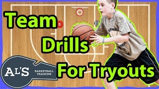 Team Basketball Drills For Basketball Tryouts [upl. by Krissie873]