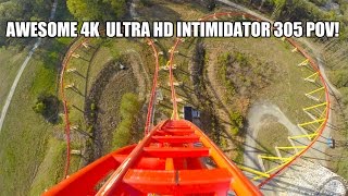 Intimidator 305 4K Roller Coaster POV Ultra HD Kings Dominion Virginia [upl. by Anawal]