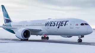 WestJet Boeing 7879 Dreamliner First Departure from Calgary Airport [upl. by Jacklyn]