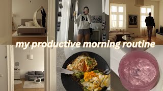 Meine produktive Morgenroutine  Sport  Gesundes Frühstück [upl. by Amehr508]