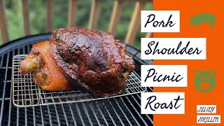 Smoked BBQ Pork Shoulder Picnic Roast on the Weber Smokey Mountain  Pulled Pork Picnic on the WSM [upl. by Ardnuhs]