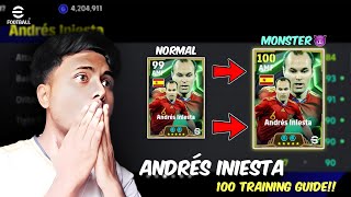 Andres Iniesta 100 Training 🔥 free andres iniesta eFootball 2025 best training [upl. by Yessydo582]