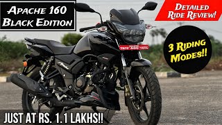 2024 Apache 160 Black Edition Ride Review  Just At 11 Lakhs [upl. by Sewole]