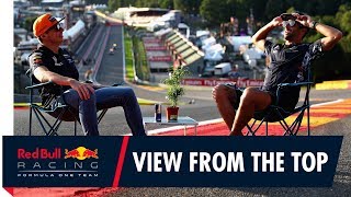 The view from the top Daniel Ricciardo and Max Verstappen at the Belgian Grand Prix [upl. by Auguste]